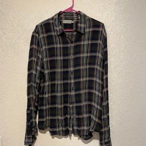 Vince colorblock check shirt